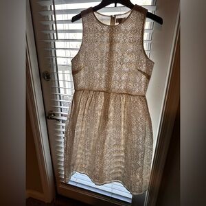 Loft White Lace Cotton Sleeveless Dress Size 10